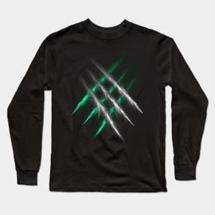 Claws scratches mint/white Long Sleeve T-Shirt